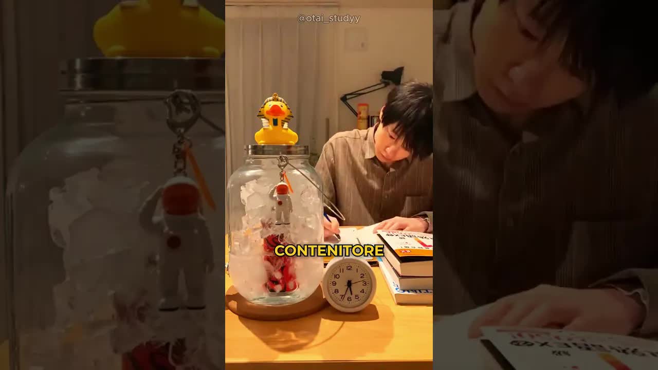 Il ragazzo che studia con la candela