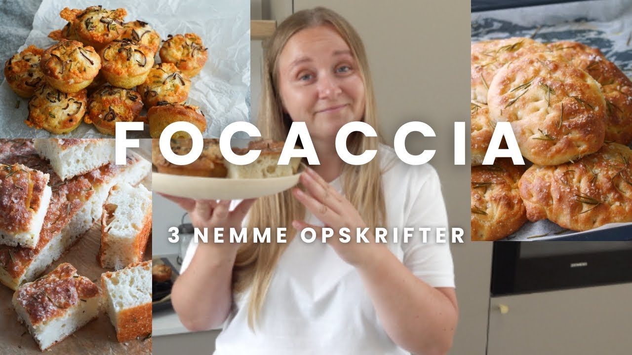 Tre nemme focaccia opskrifter: Brød, Muffins og Sandwich