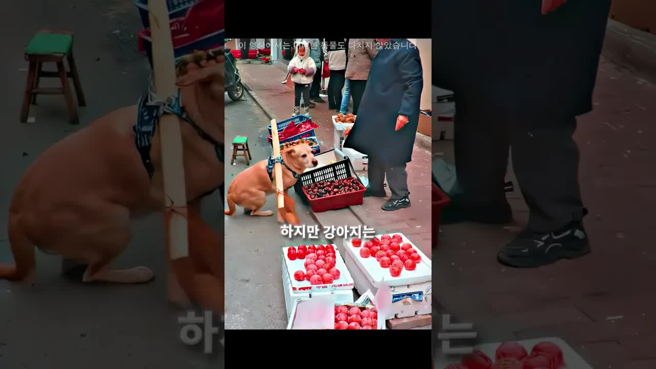 강아지가 시장에 장 보러 간 하루