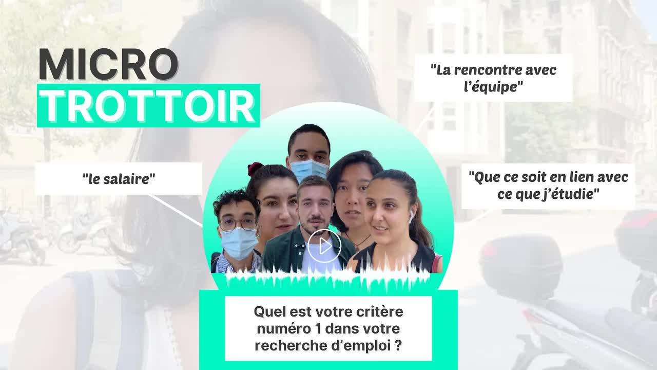 Critère numéro 1 pour l'emploi selon les jeunes