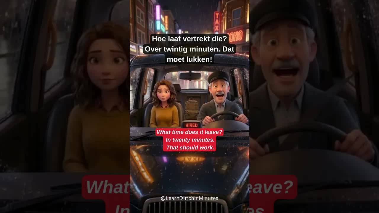 Een taxi naar het centraal station in de regen