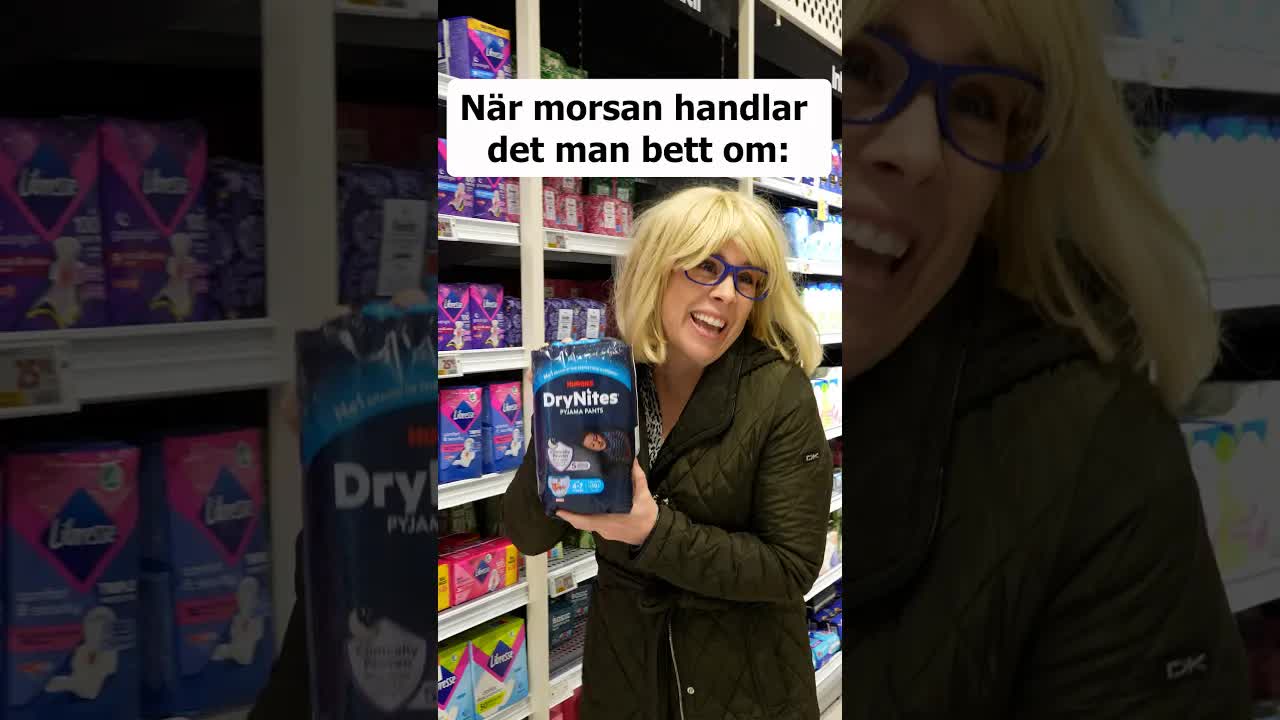 Humoristisk sketsch om en mammas inköpslista