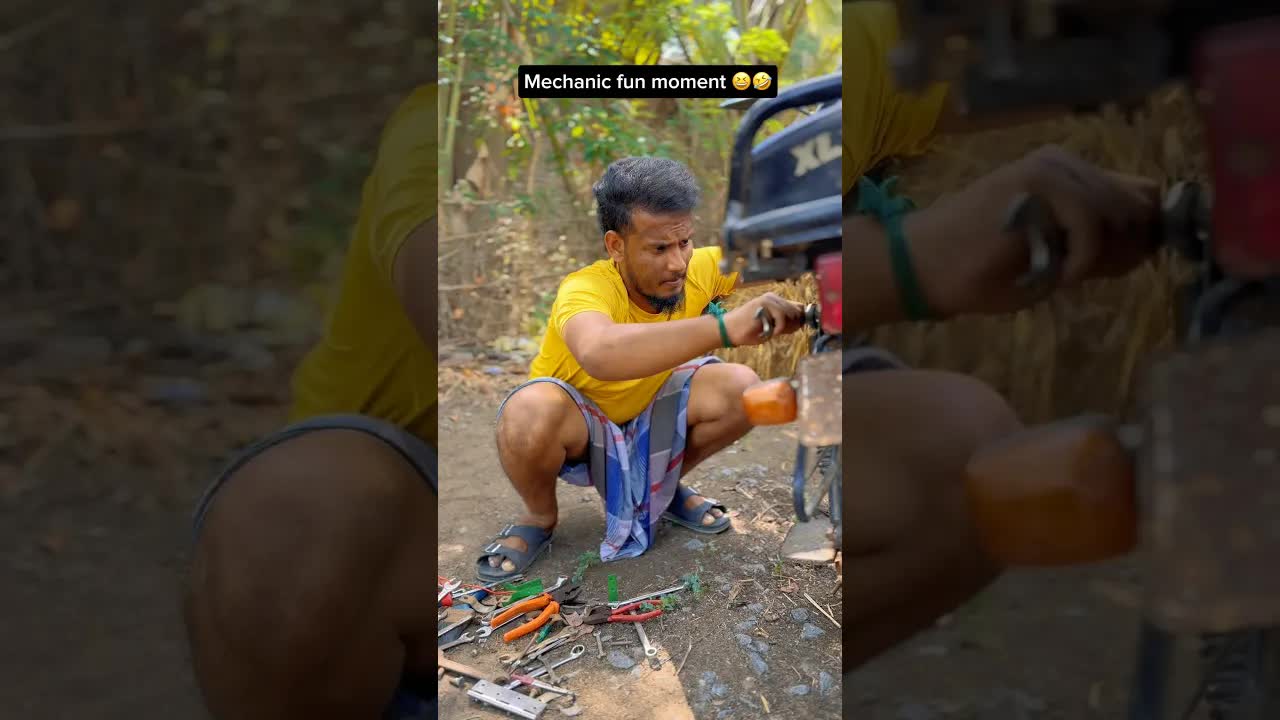 அண்ணாவின் ஸ்கூட்டர் பழுது பார்க்கும் காட்சி