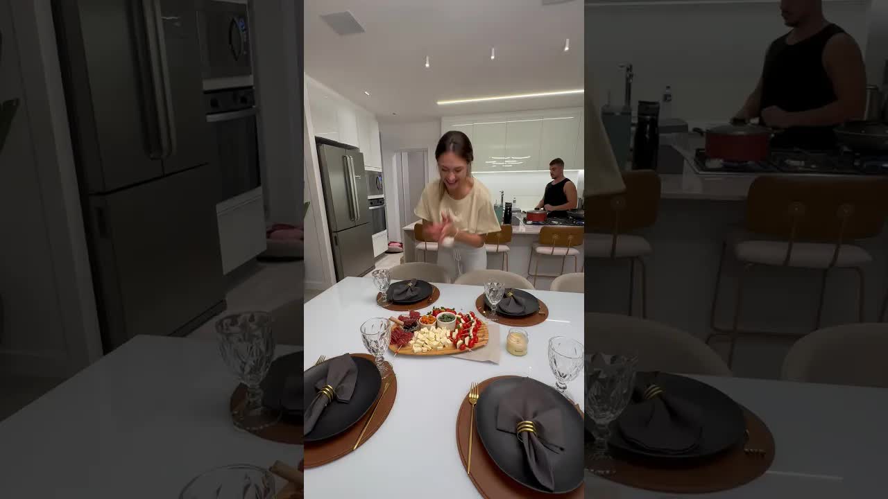 Preparando o jantar para receber amigos