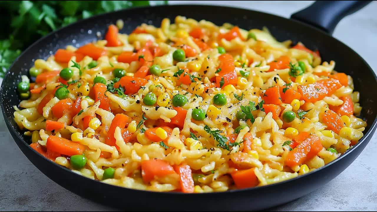 Schnelle Gemüsepasta mit Spätzle in 10 Minuten
