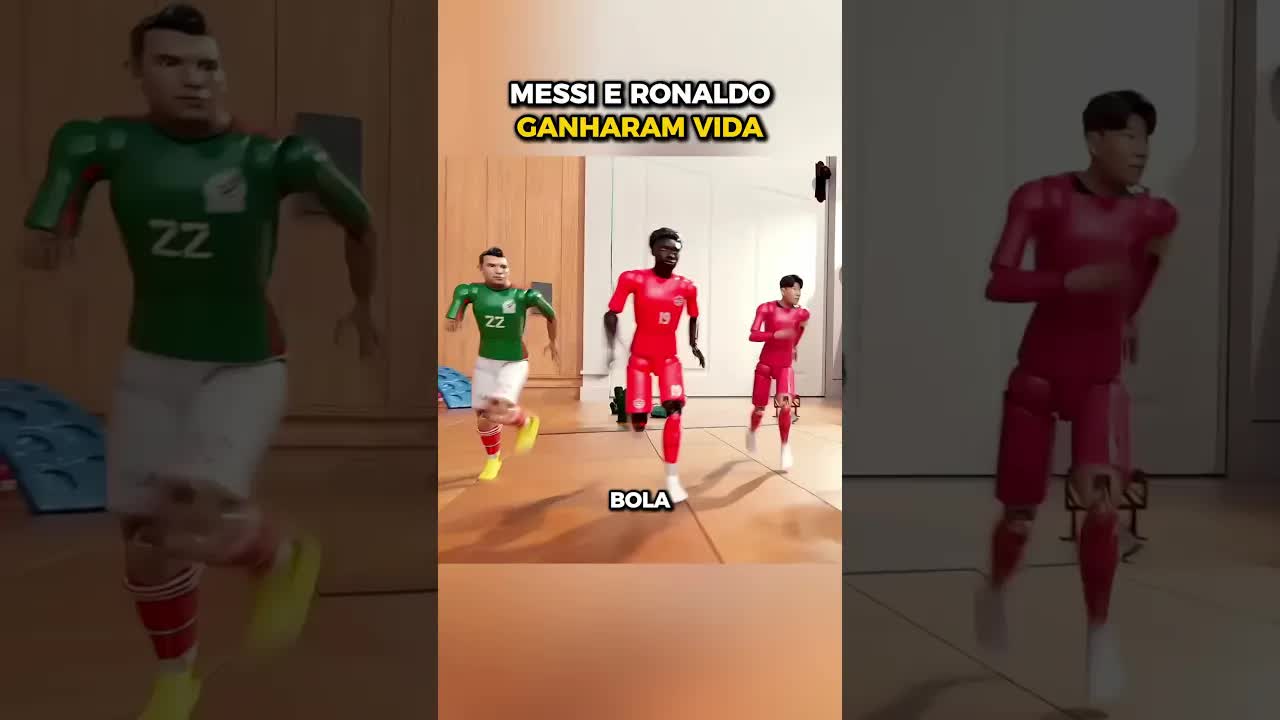 Messi e Ronaldo ganham vida no quarto