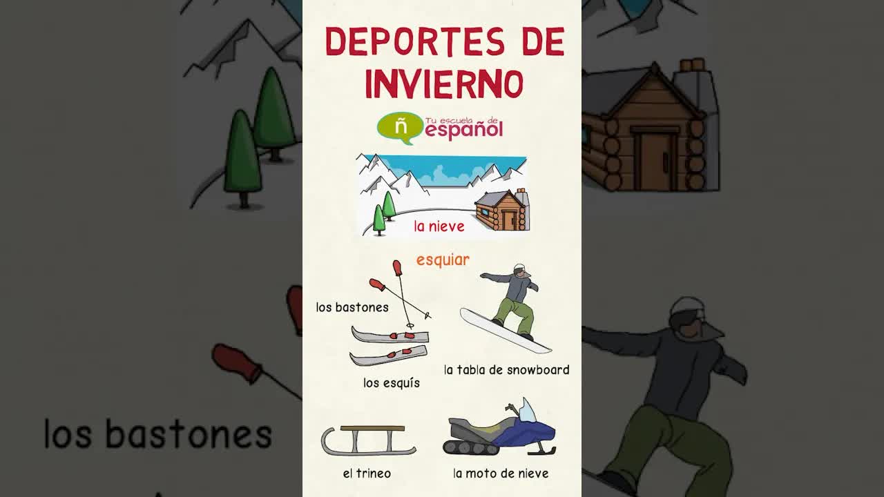 vocabulario básico de deportes de invierno en español