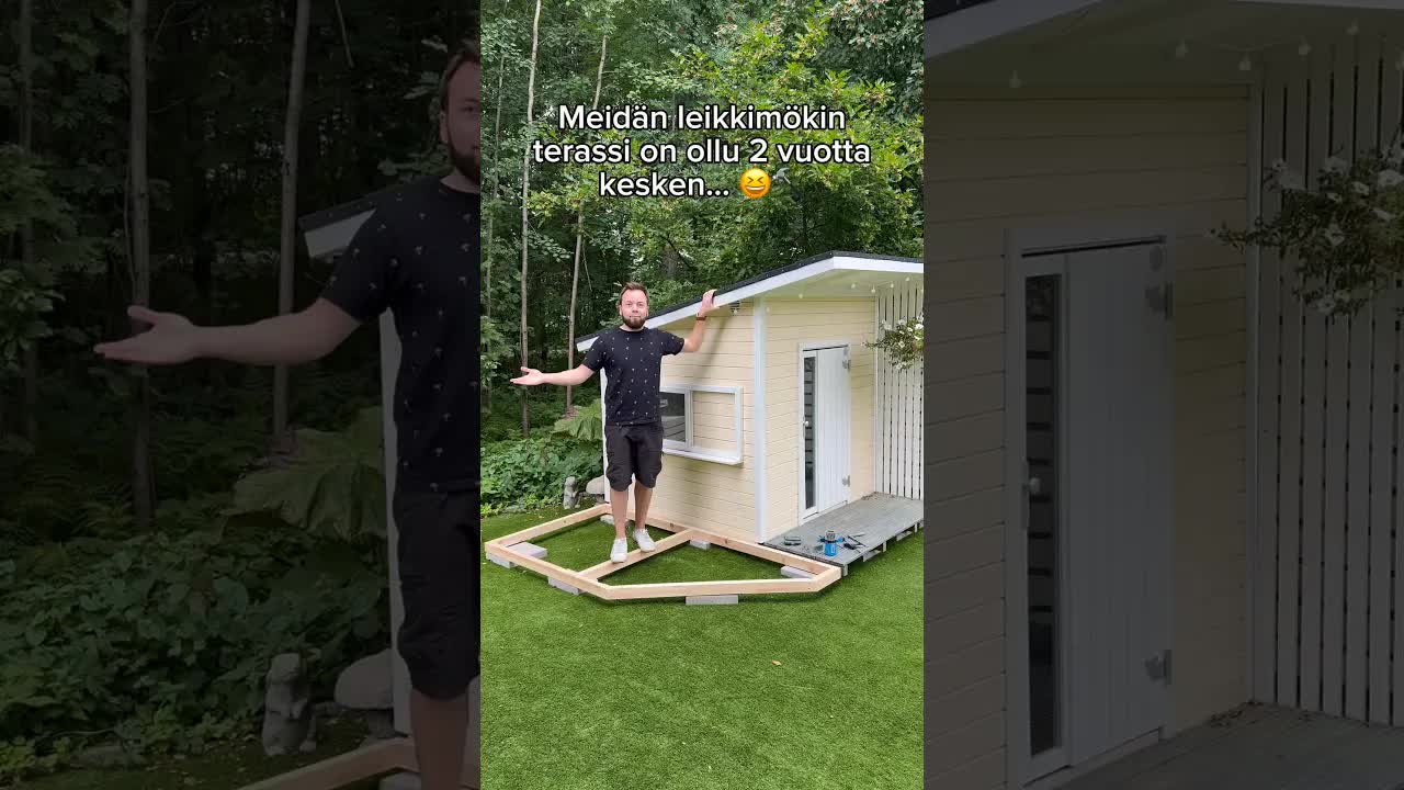 Leikkimökin terassin valmistuminen