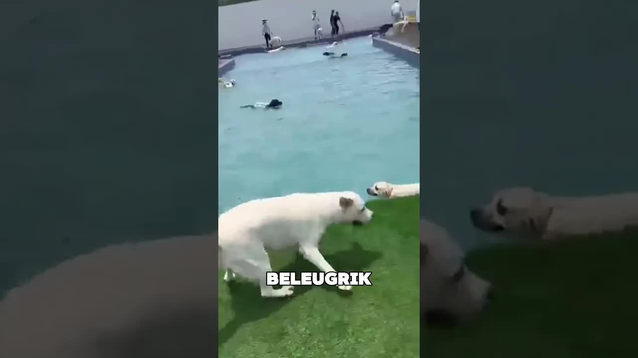 Egy kutya első medenceélménye
