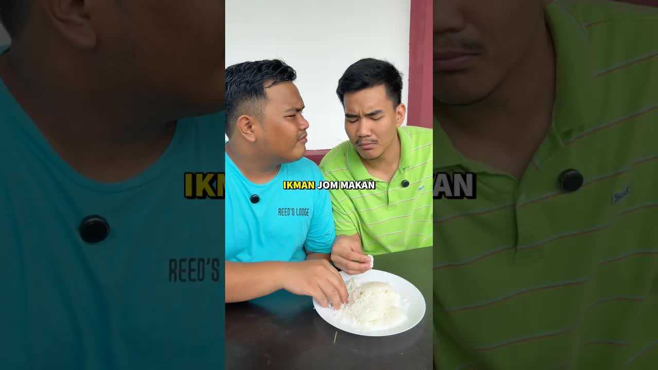 Ehsan dan Iqmal Makan Nasi Putih