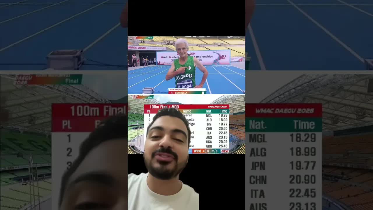عداء جزائري يفوز بفضية في سن 93