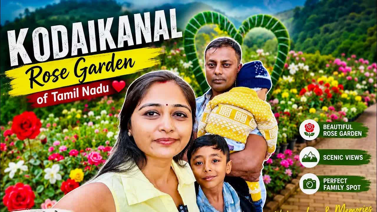 कोडािकनाल रोज गार्डन में परिवार के साथ समय