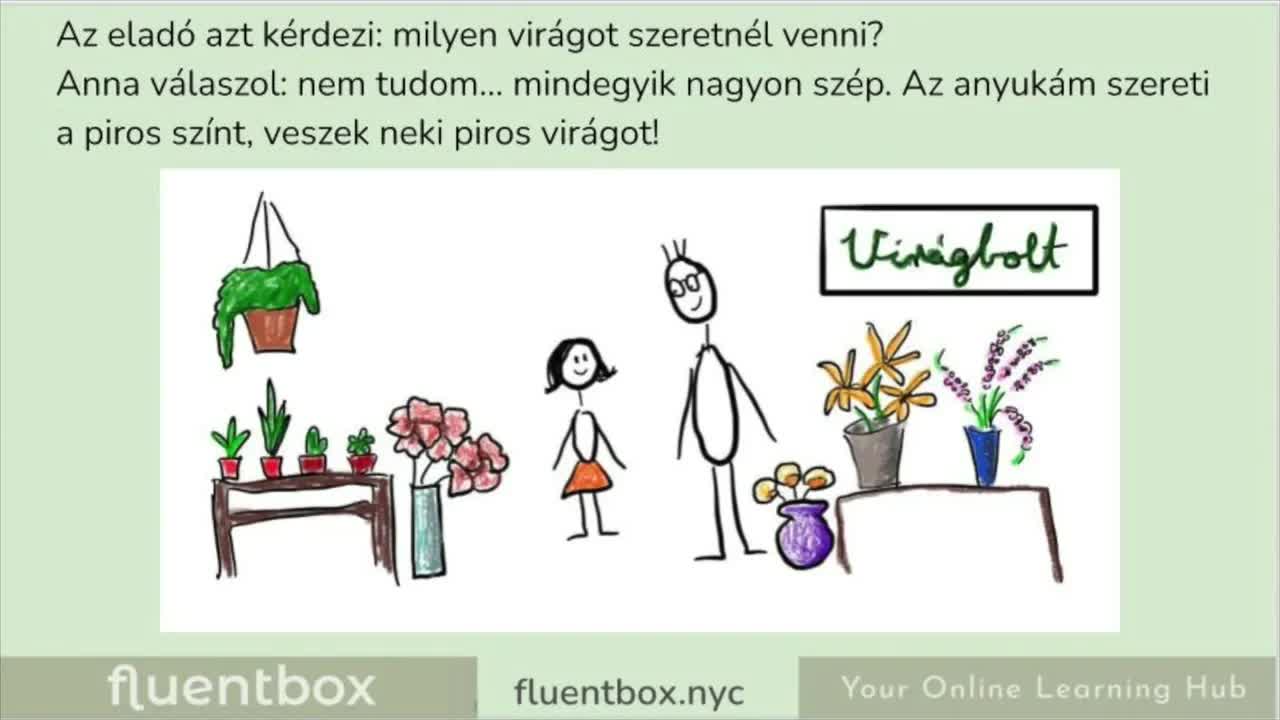 Anna virágot vesz az anyukájának