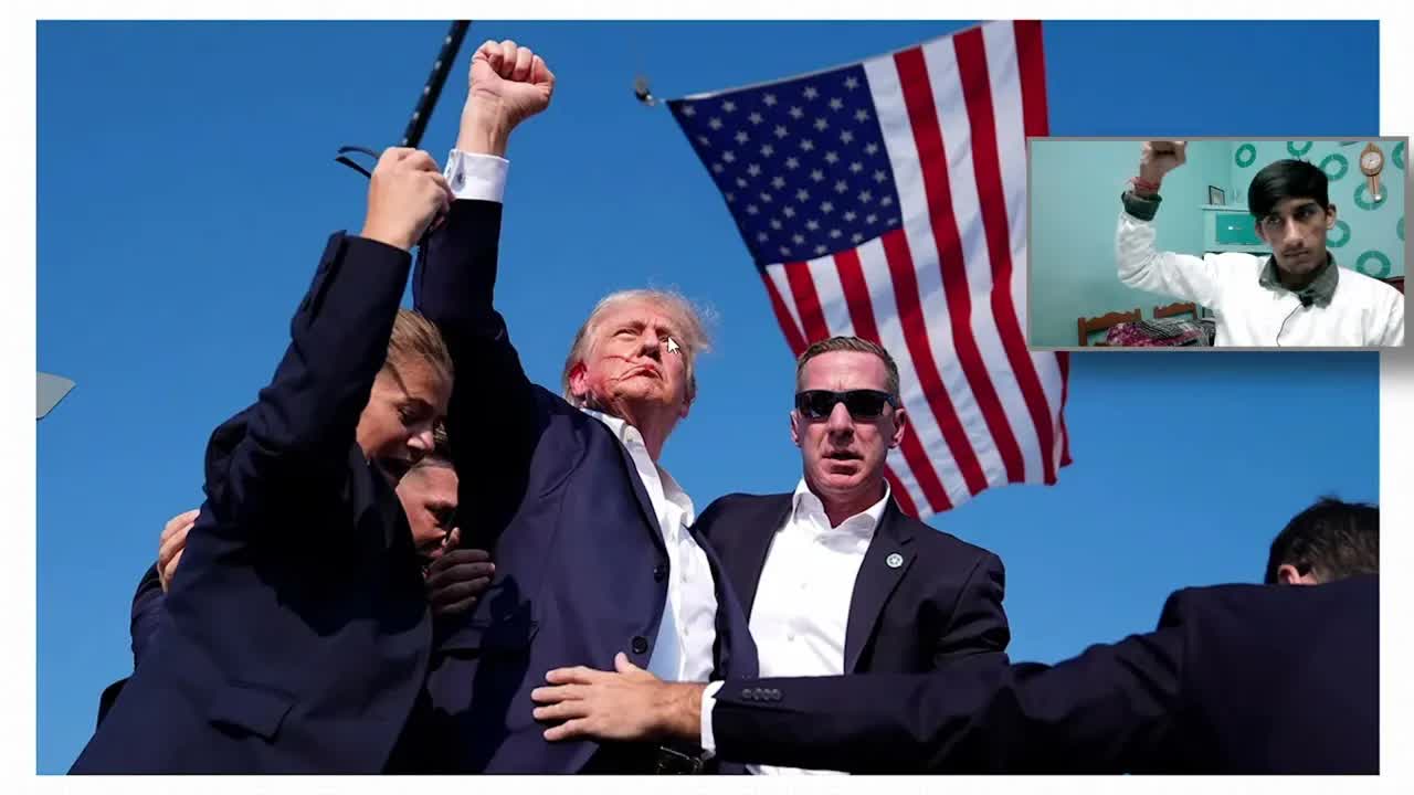 आसान हिंदी में Donald Trump की फोटो का वर्णन