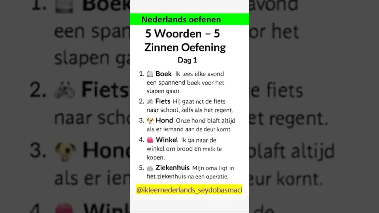 Vijf woorden en zinnen voor beginners