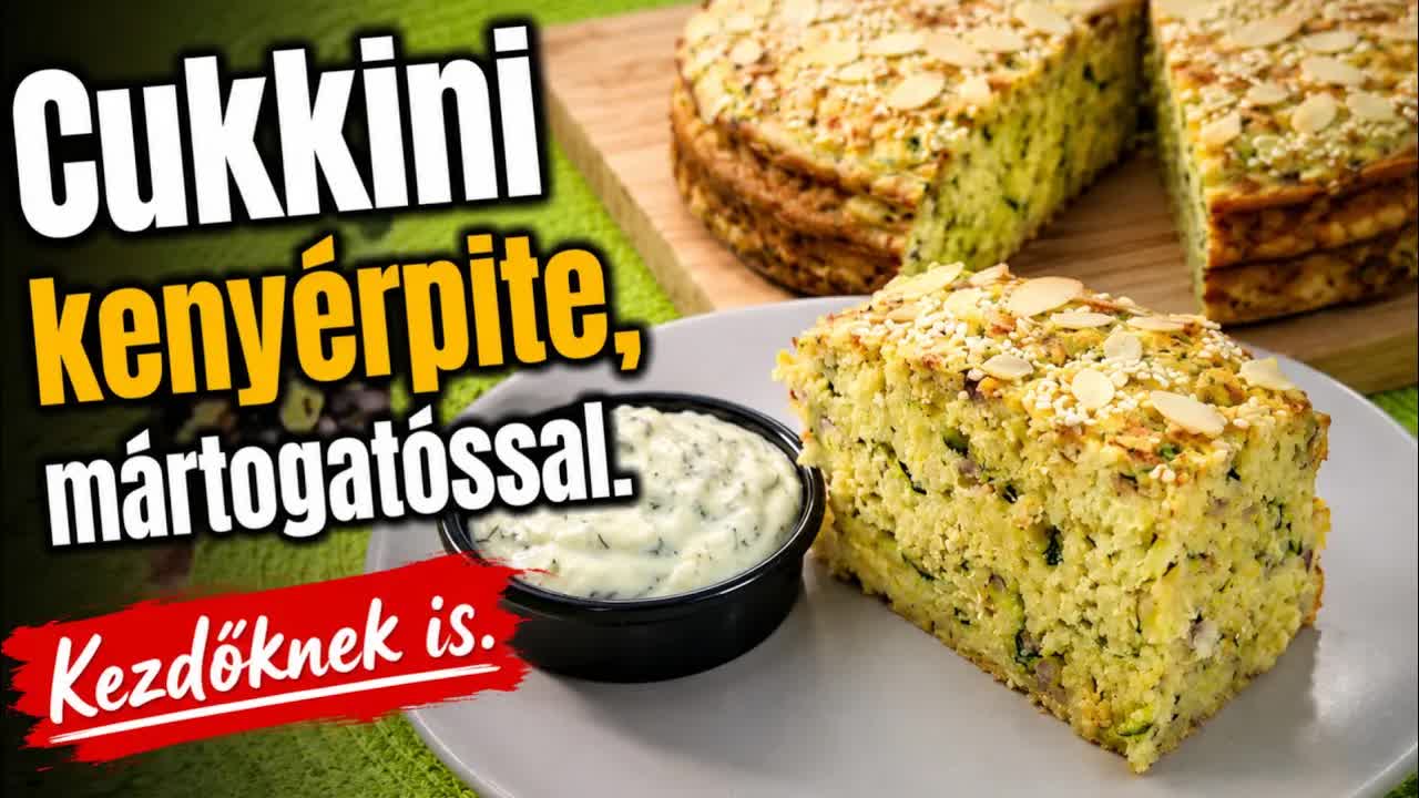 Cukkini kenyérpite mártogatóssal