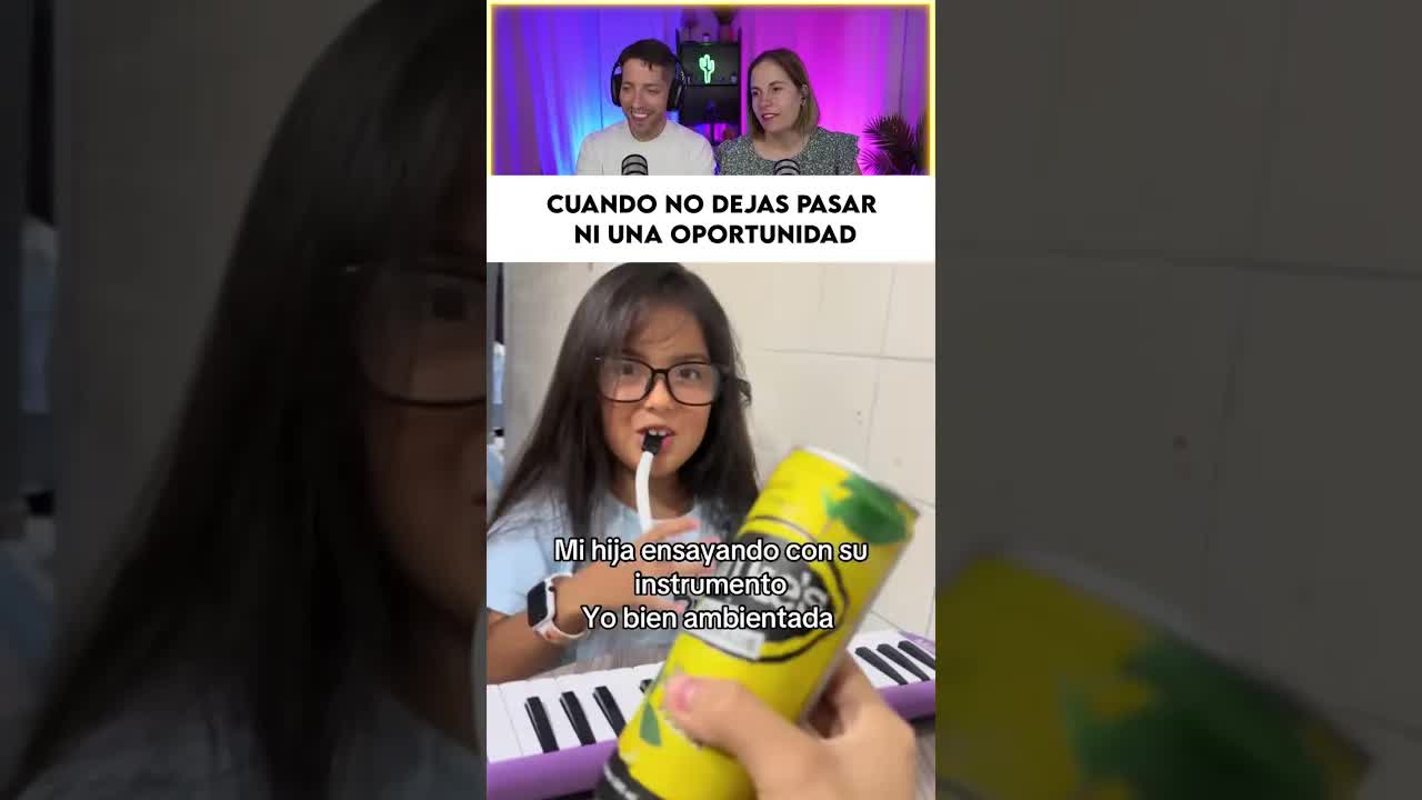 Mi hija ensayando con su instrumento