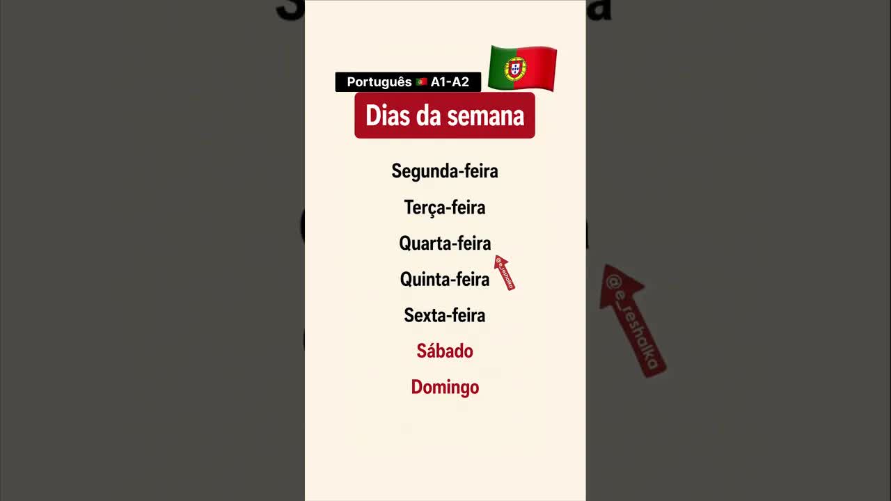 Dias da semana em Portugal