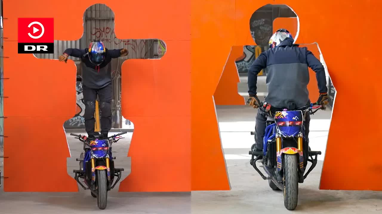 Motorcykel-tetris udfordring med verdensmester
