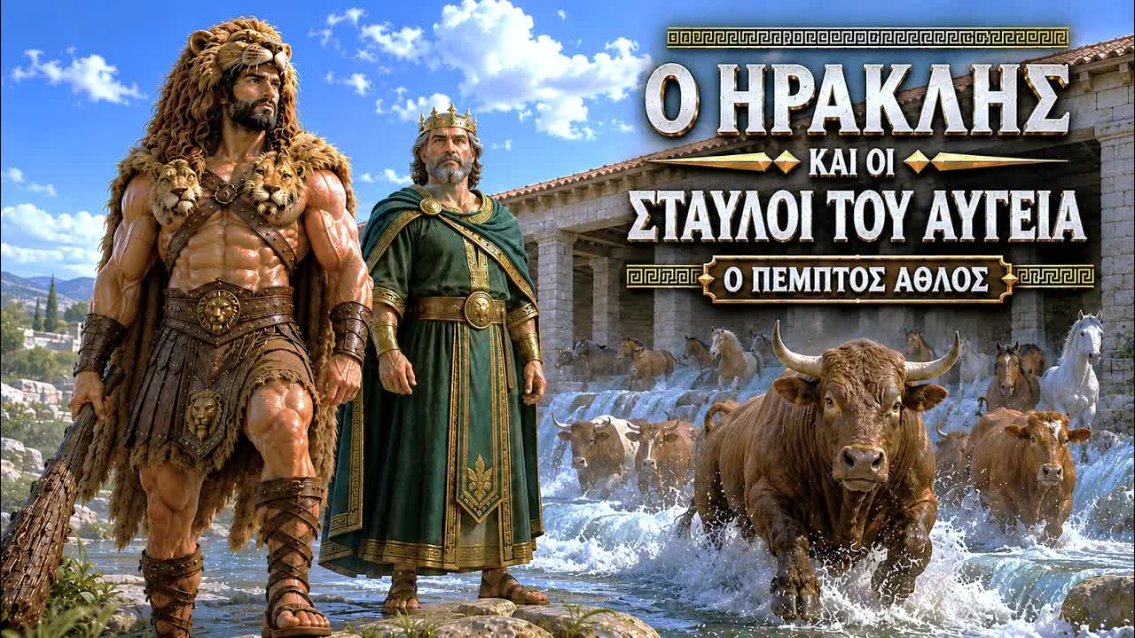 Ο Ηρακλής καθαρίζει τους στάβλους του Αυγεία