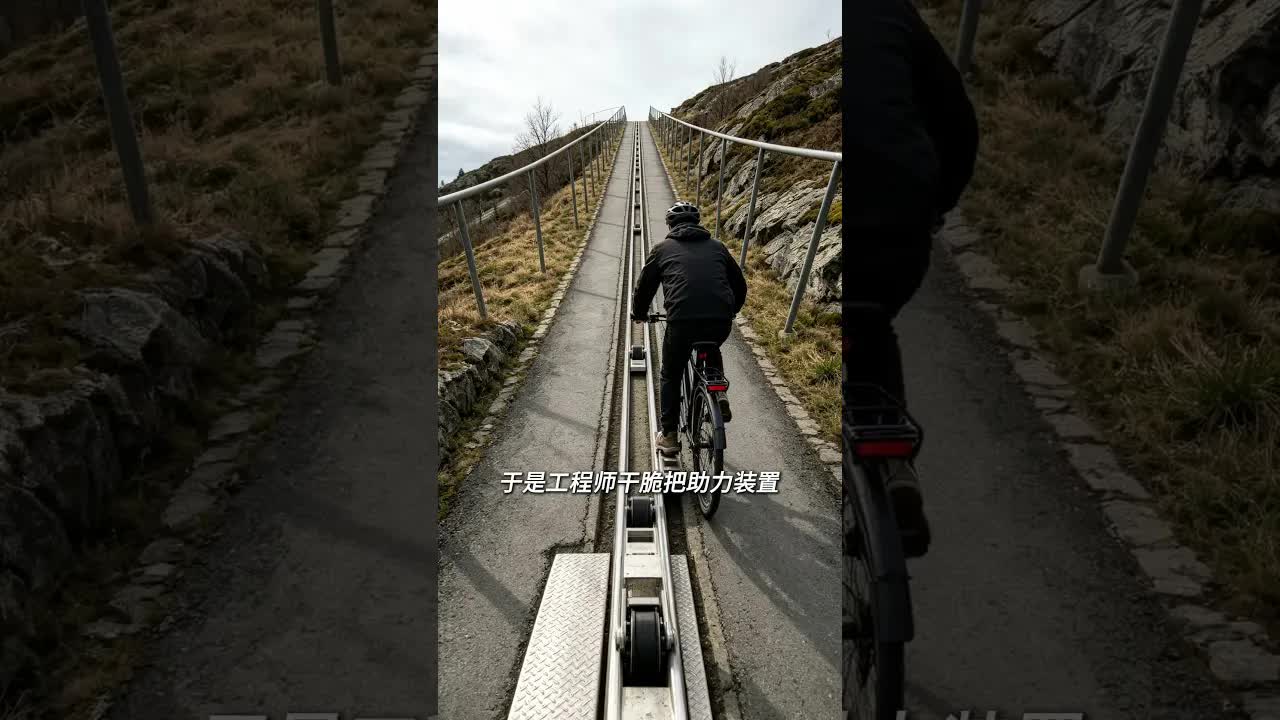 挪威特隆赫姆自行车升降机揭秘