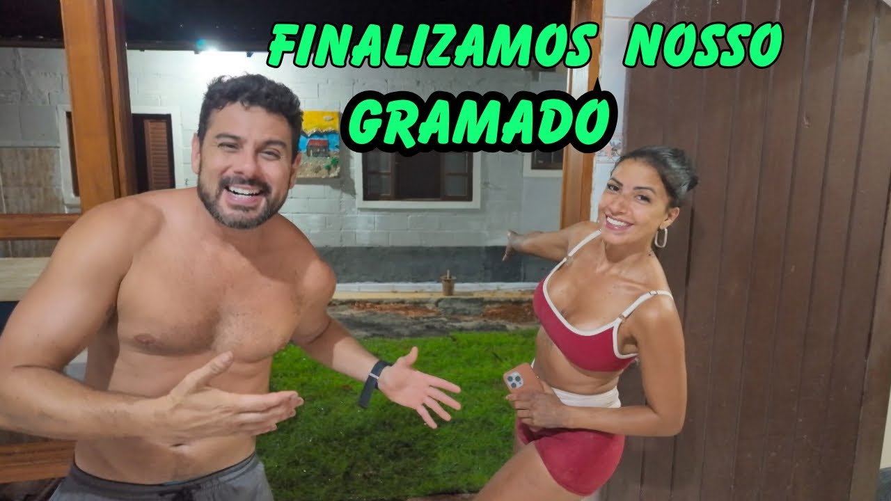 Construindo o gramado e churrasqueira na casa de praia