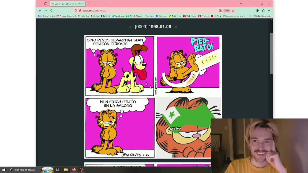 Legi Garfield en Esperanto: Ĉapitroj 1-5