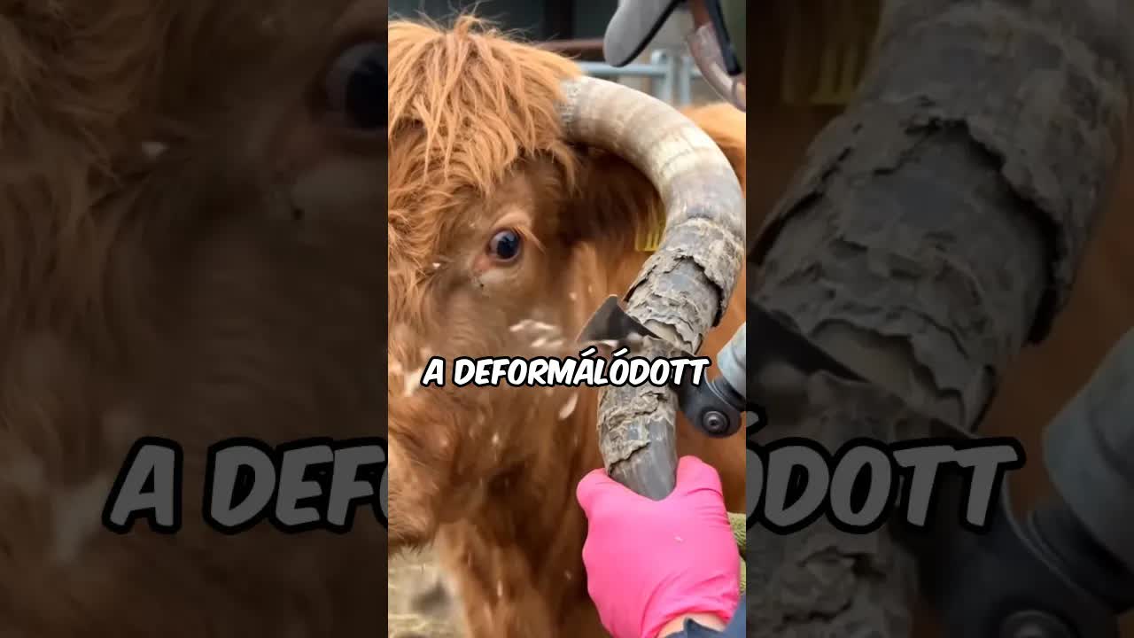 Az állat szarva amely a koponyájába nőtt