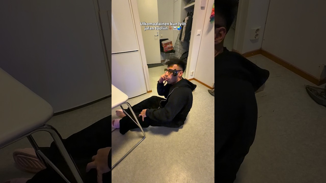 Kun lyöt jalan tuoliin ja soittaa ambulanssiin