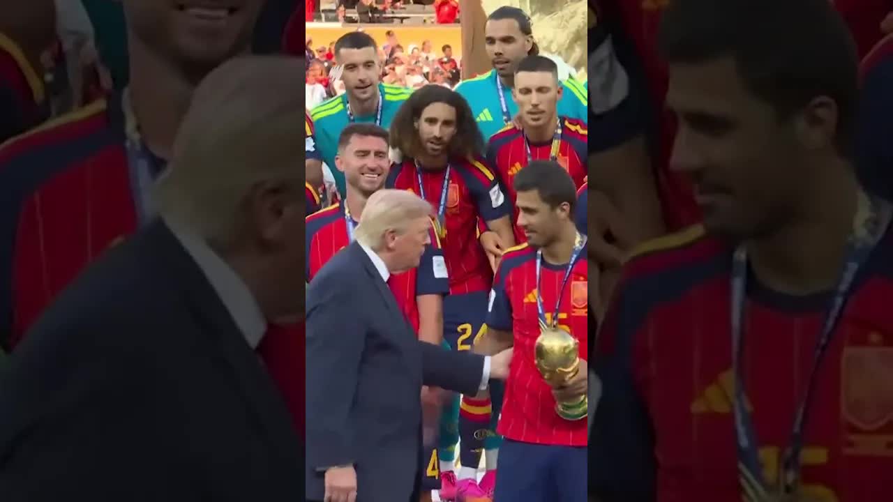 Trump Lingers After Awarding World Cup Trophy