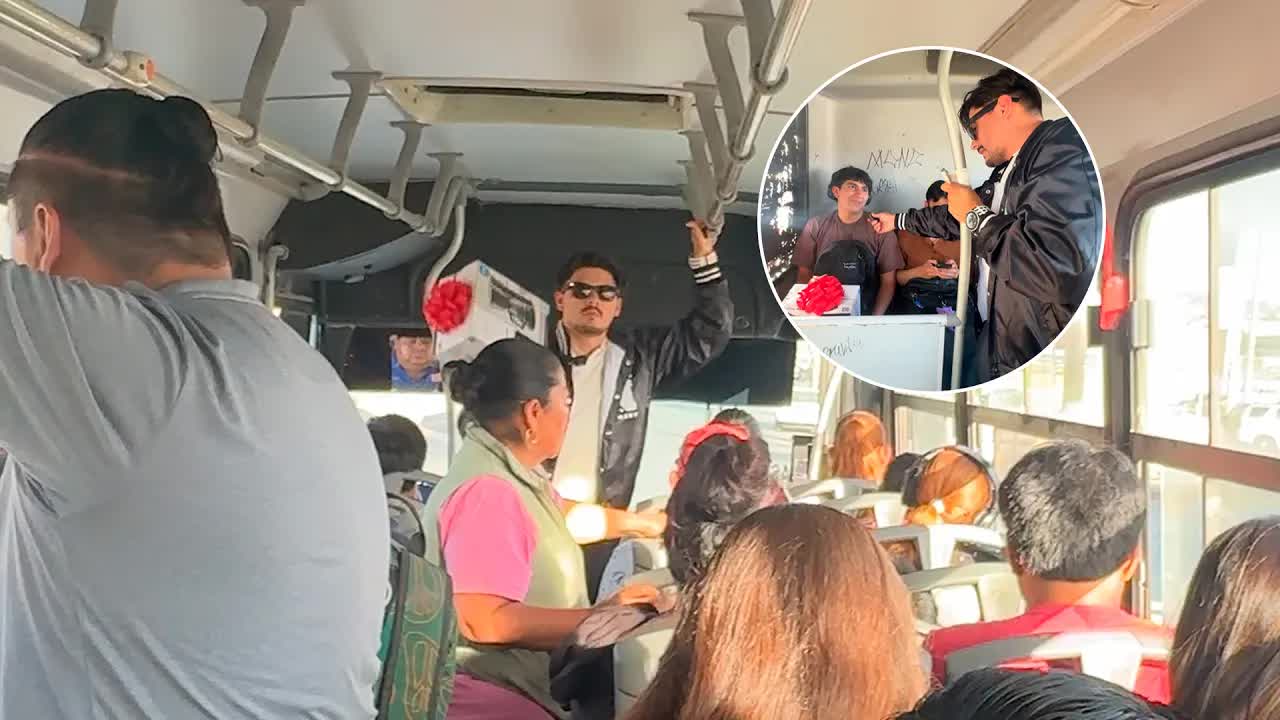 Subastando una cafetera en el transporte público