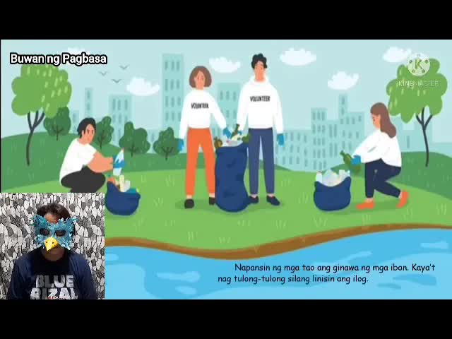 Magkaibigang ibon at isda naglilinis ng ilog