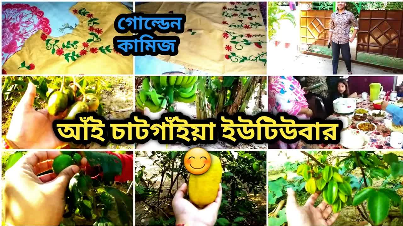 হাতের কাজের ড্রেস ও গ্রামের বাগান ভিজিট