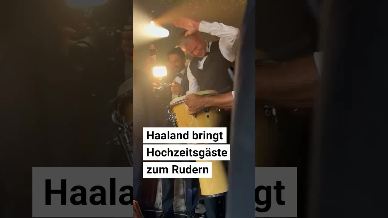 Haaland bringt Hochzeitsgäste mit Trommel zum Lachen