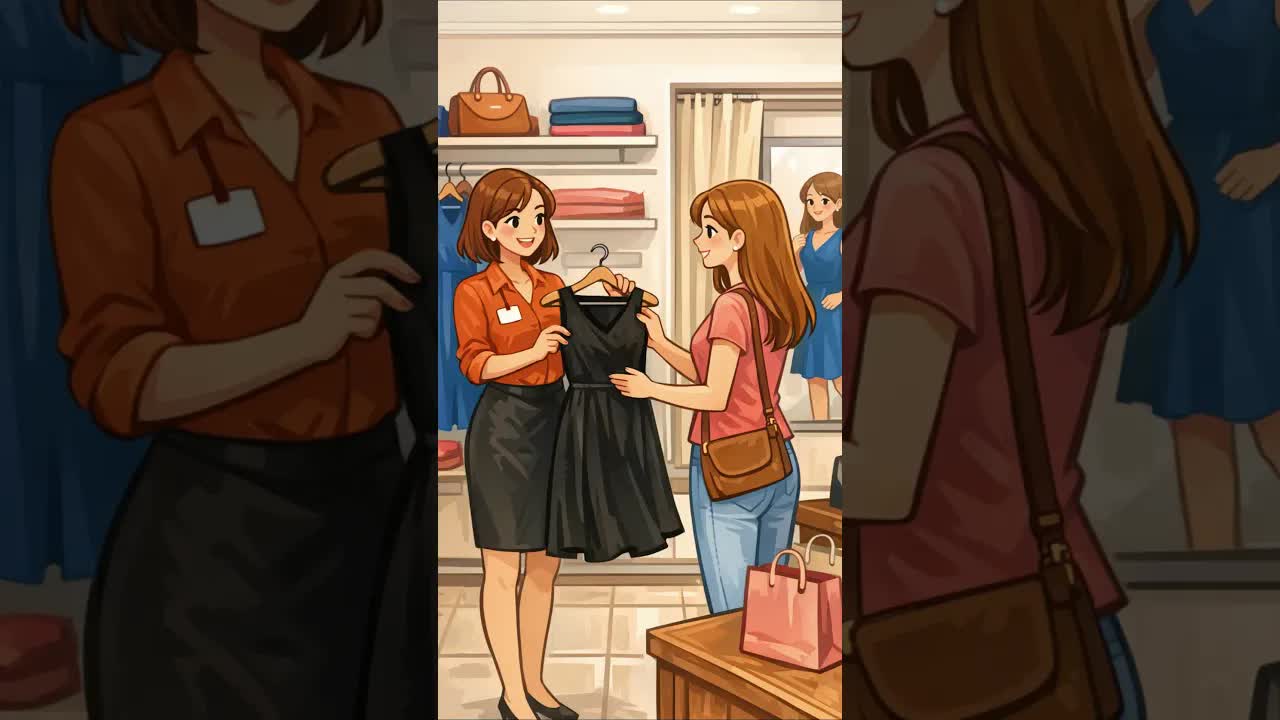 Acheter une robe au magasin : dialogue français