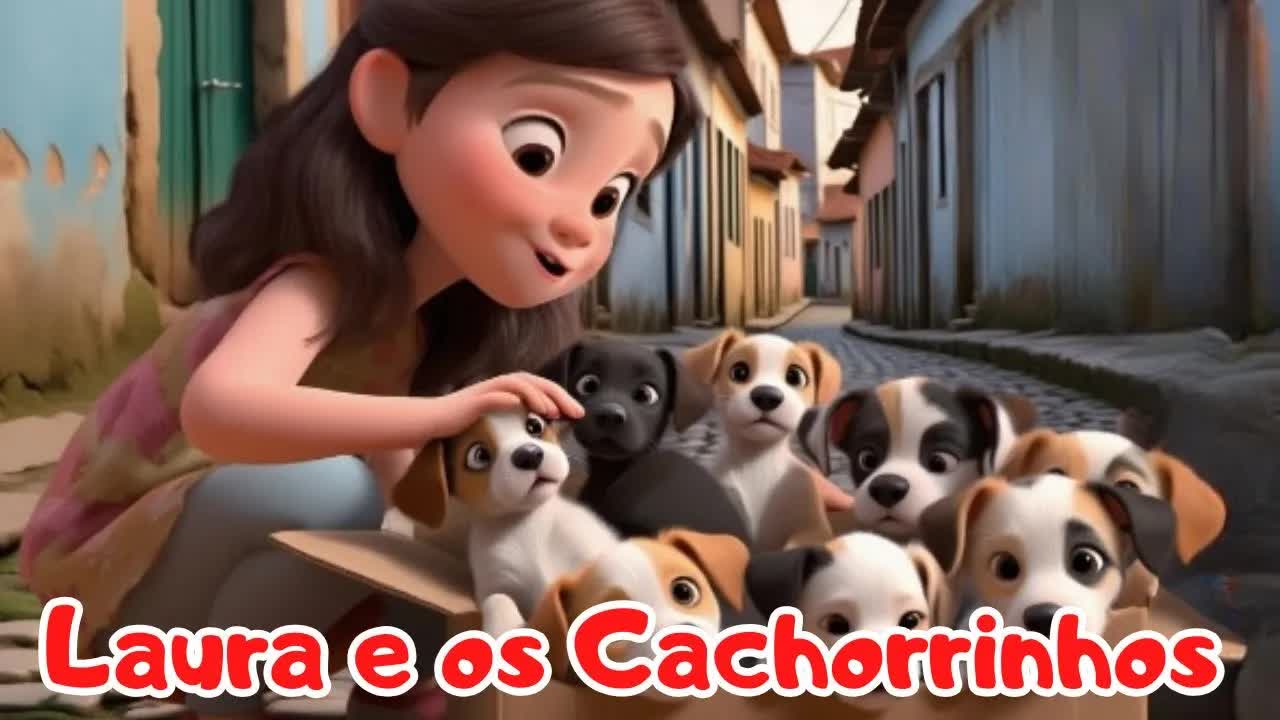 Laura e os cachorrinhos de Natal