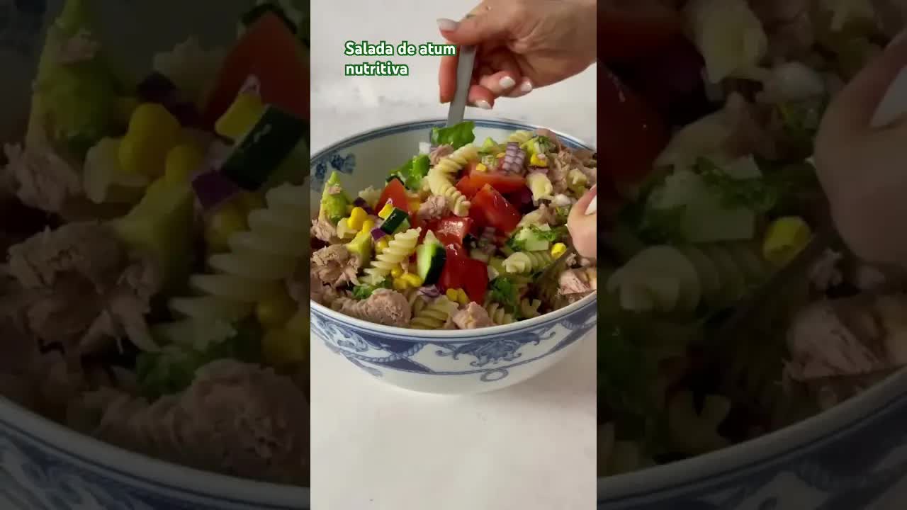 Salada de atum nutritiva e saudável para jantar