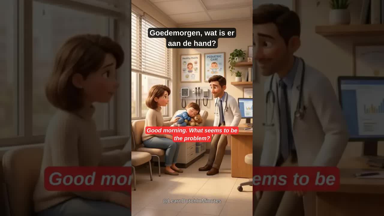 Bezoek aan de dokter met een ziek kind