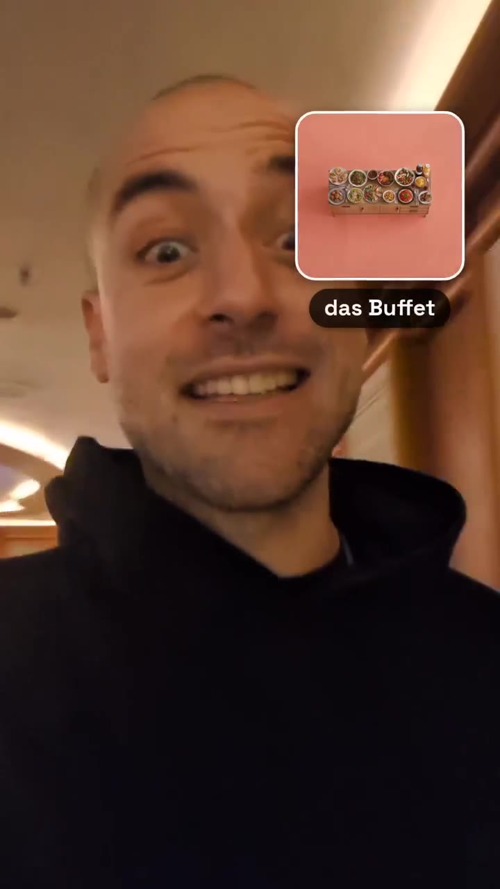 Buffetbesuch mit deutschen Lebensmittelwörtern