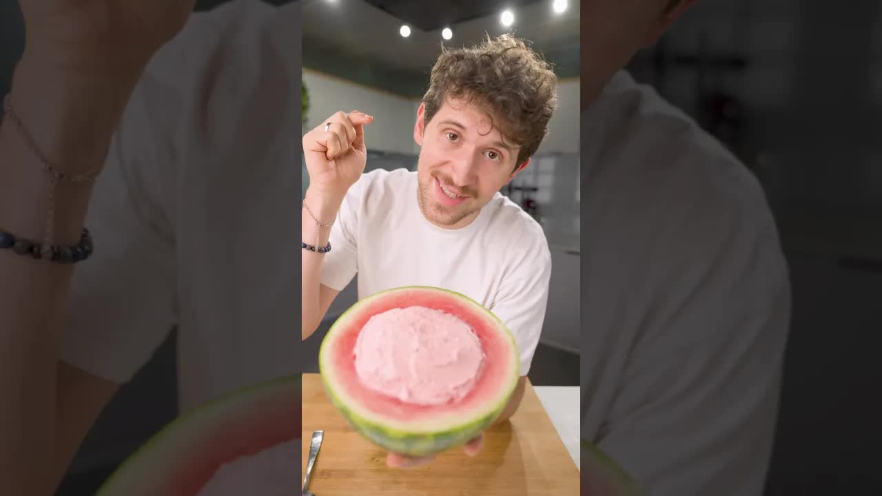 Sorvete de melancia com dois ingredientes