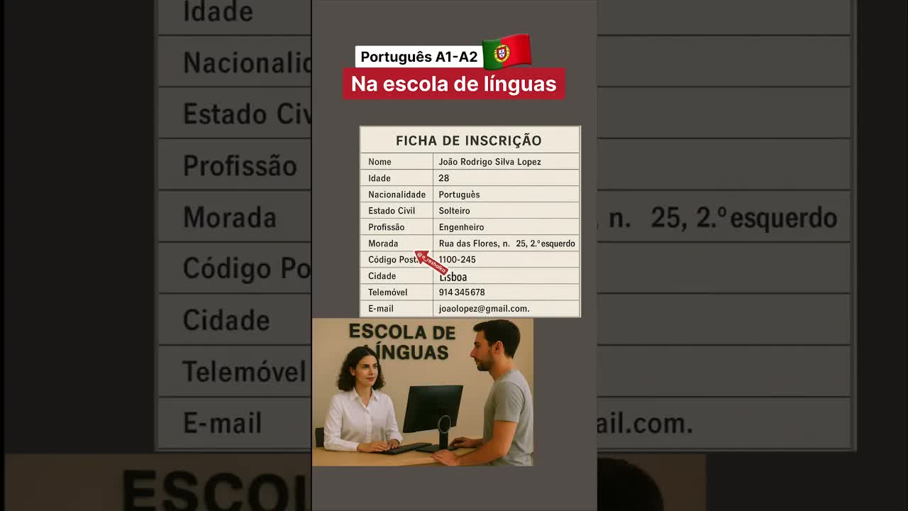 Inscrição na escola de línguas