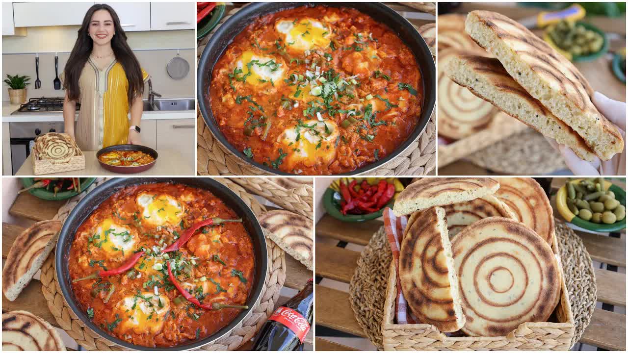 طريقة عمل خبز السميد والعجة التونسية