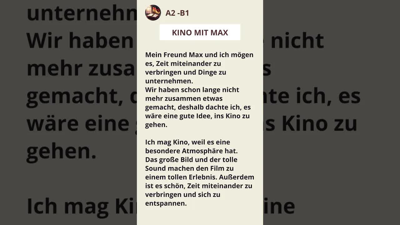Ins Kino gehen mit meinem Freund Max