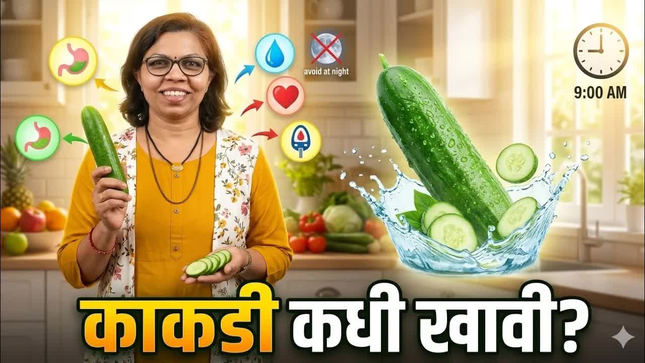 काकडी खाण्याचे फायदे आणि योग्य वेळ