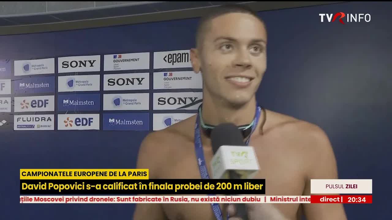 Interviu cu David Popovici după calificare la CE de Natație