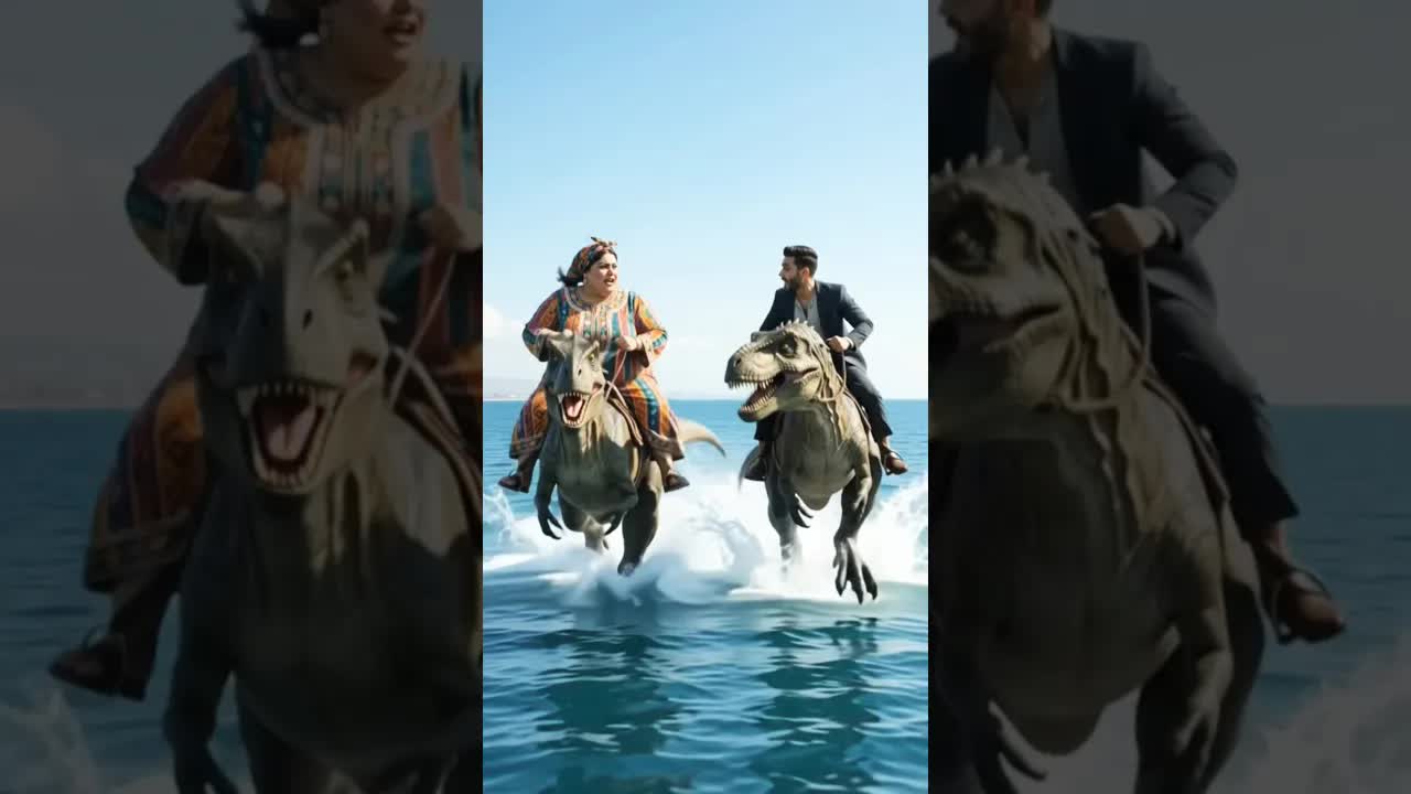 نبوية تصطاد ديناصورًا مع أصدقائها