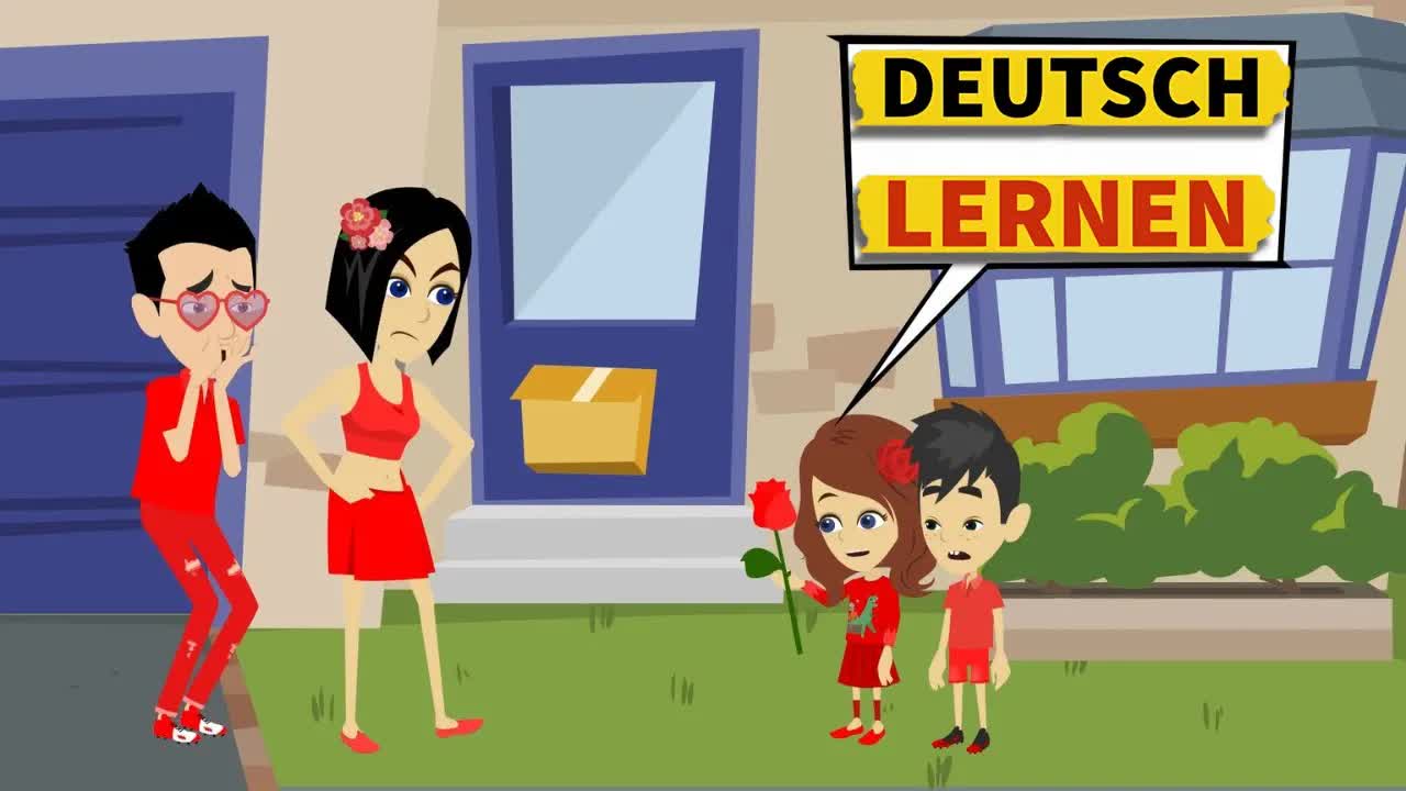 Valentinstag-Geschichte mit Dialogen und Liebesgedicht