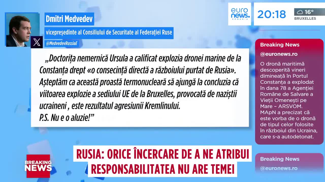 Reacția Rusiei la explozia dronei de la Constanța