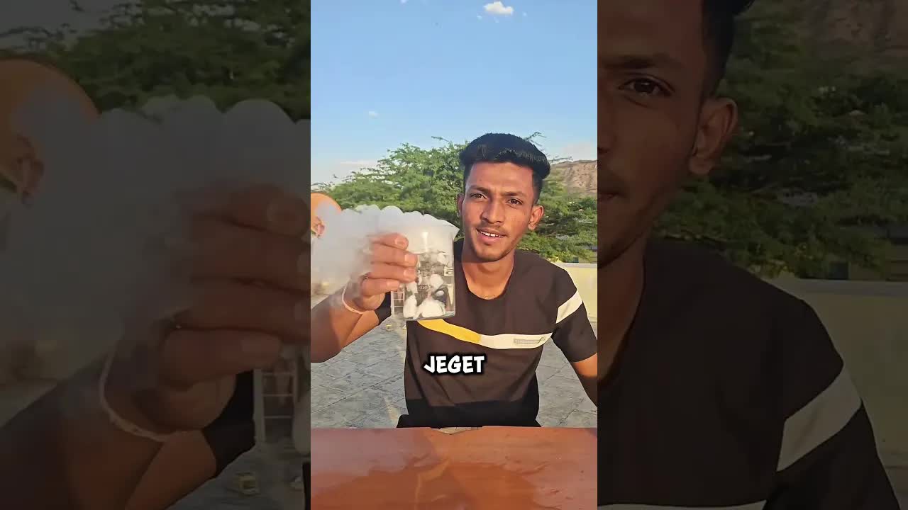 Szárazjég dobása meleg vízbe