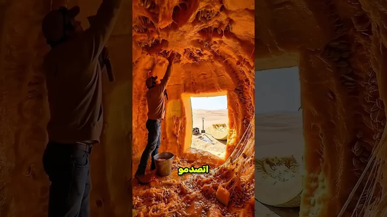 رجل يحول أناناسة عملاقة لبيت سري